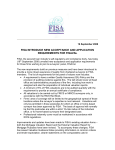 16 September 2008 FISA INTRODUCE NEW ACCEPTANCE AND
