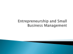 Chapter 6: Entrepreneurship and Small Business Management