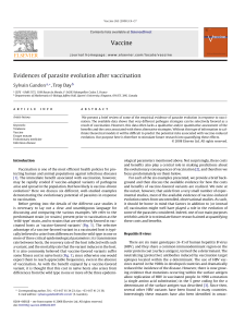 Vaccine Evidences of parasite evolution after vaccination