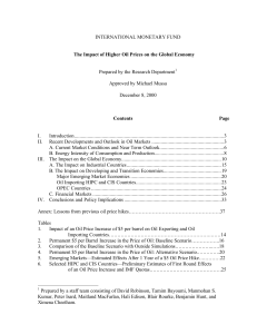 The Impact of Higher Oil Prices on the Global Economy