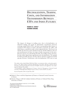 Decimalization, trading costs, and information transmission between