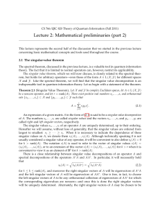 Lecture 2: Mathematical preliminaries (part 2)