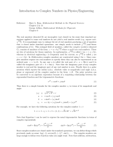 Introduction to Complex Numbers in Physics/Engineering