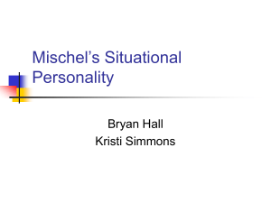 Mischel`s Situational Personality