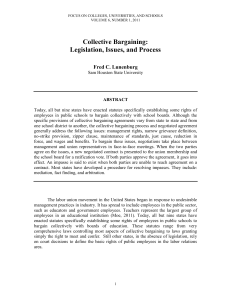 Collective Bargaining: Legislation, Issues, and Process