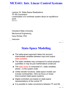 State-Space Representations. Linearization