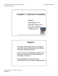Chapter 5: Discrete Probability Historic