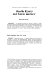 Health, Equity and Social Welfare - Annals of Economics and Statistics