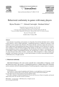 Behavioral conformity in games with many players