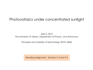 Concentrating solar cells - Department of Physics and Astronomy