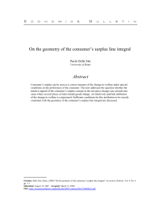 On the geometry of the consumer`s surplus line integral