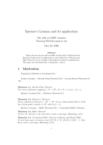 Sperner`s Lemma and its application