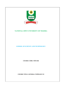 General Topology II - National Open University of Nigeria