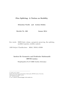Flux Splitting: A Notion on Stability