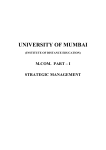 Strategic Management - University of Mumbai