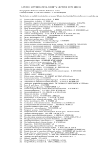 london mathematical society lecture note series