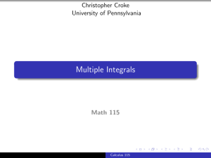 Multiple Integrals - Penn Math