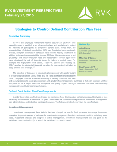 Strategies to Control Defined Contribution Plan Fees