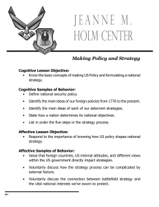 Making Policy and Strategy