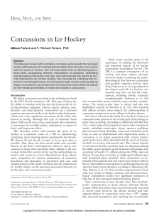 Concussions in Ice Hockey