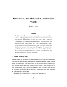 Haecceitism, Anti-Haecceitism, and Possible Worlds