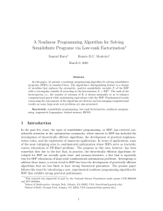 A Nonlinear Programming Algorithm for Solving Semidefinite