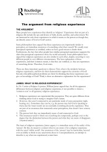 The argument from religious experience