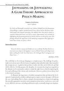 A Game Theory Approach to Policy-Making
