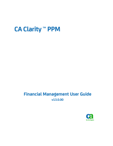 CA Clarity PPM Financial Management User Guide