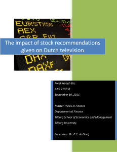 The impact of stock recommendations given on Dutch television