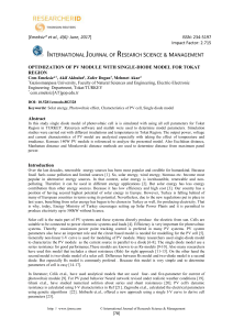 optimization of pv module with single-diode model for tokat