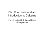 11.4 - Limits at Infinity and Limits of Sequences