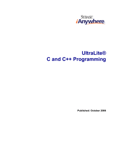 UltraLite® C and C++ Programming