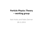 Particle Physics Theory – working group