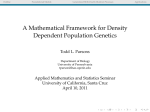 A Mathematical Framework for Density Dependent Population