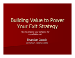 Building Value to Power Your Exit Strategy