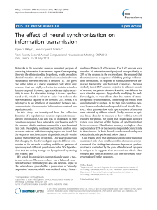 The effect of neural synchronization on information transmission