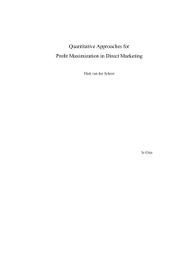 Quantitative Approaches for Profit Maximization in Direct Marketing