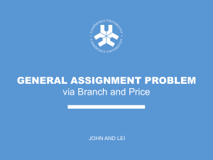 GENERAL ASSIGNMENT PROBLEM via Branch and Price