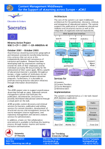 eCMS poster - Content Management Infrastructure for the Support of