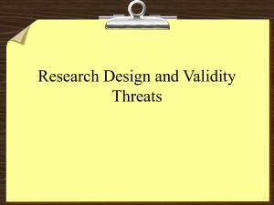 Research Design and Validity Threats