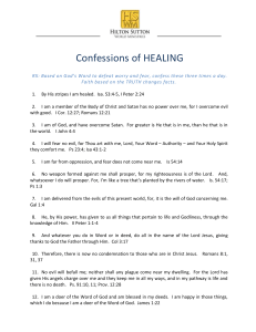 Confessions of HEALING RX: Based on God`s Word to defeat worry