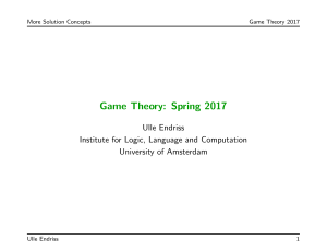 Game Theory - University of Amsterdam