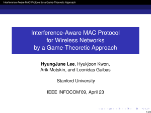 Interference-Aware MAC Protocol for Wireless Networks by a Game