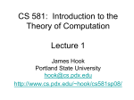 Introduction to the Theory of Computation Lecture 1