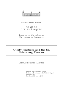 Utility functions and the St. Petersburg Paradox