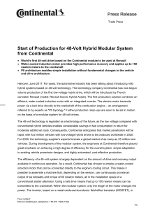 Start of Production for 48-Volt Hybrid Modular System from