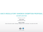 The Regulatory Sandbox Proposal – Mark Adams