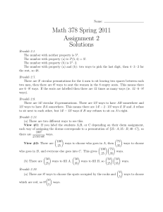 Math 378 Spring 2011 Assignment 2 Solutions