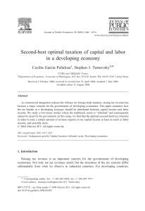 Second-best optimal taxation of capital and labor in a developing